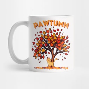 Pawtumn Funny Autumn Cat Puns Mug